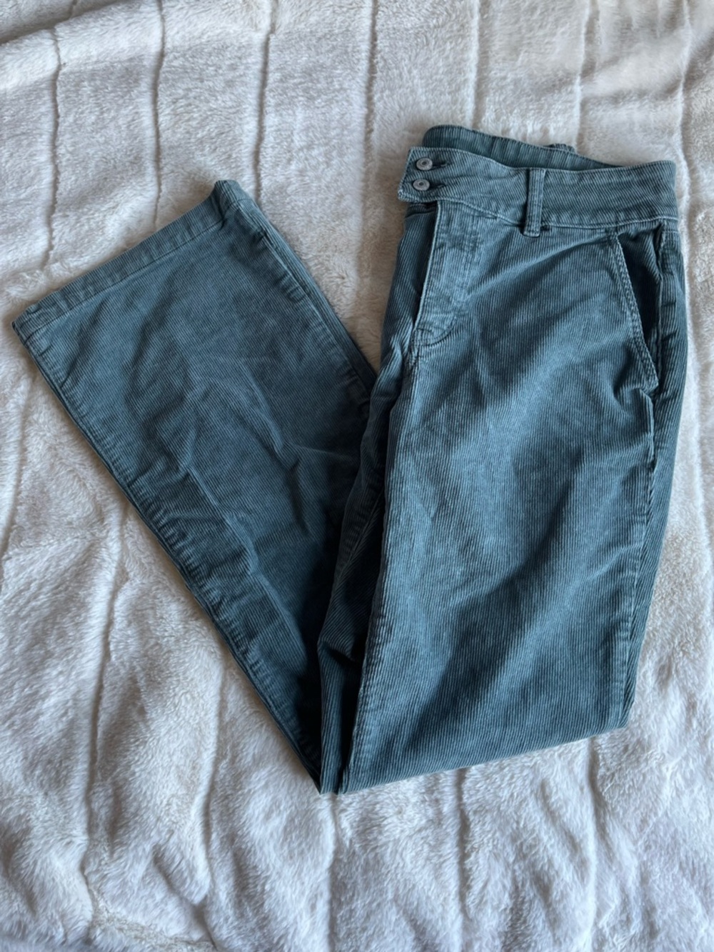 American Eagle Outfitters Corduroy Flare Pants in Teal Blue